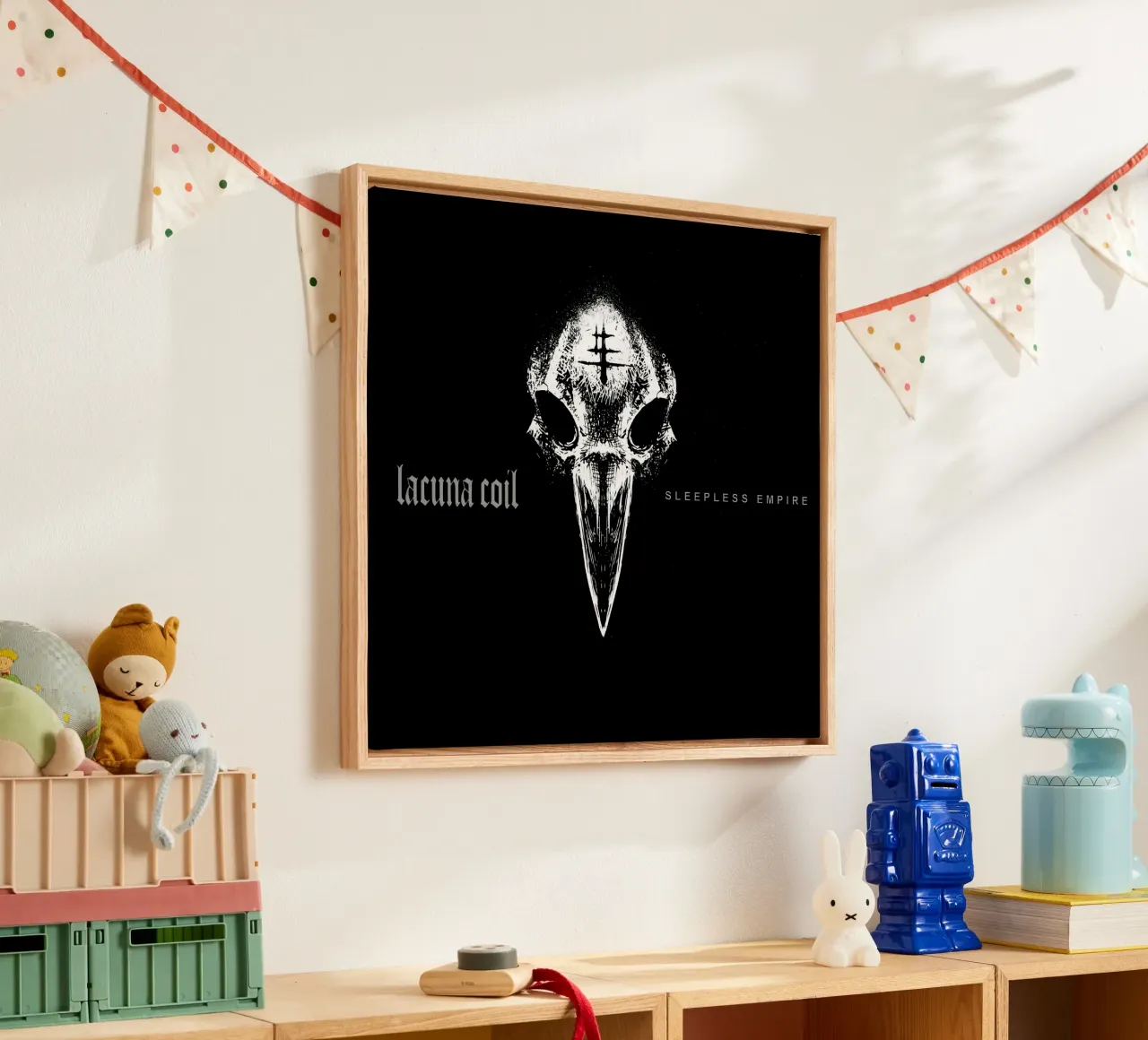 Lacuna Coil Slapeloos Rijk canvas met Baklijst van Band Merch