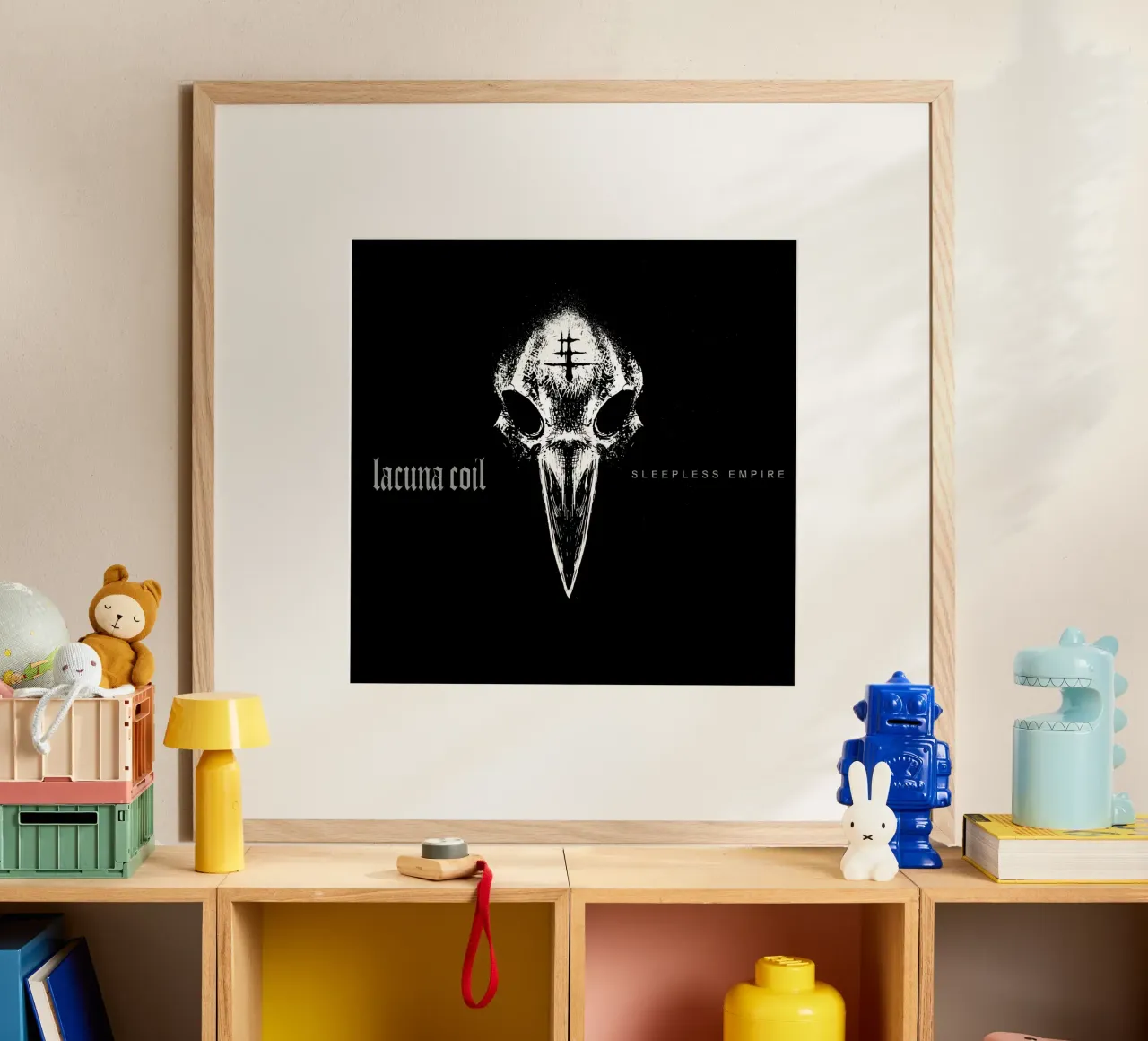 Lacuna Coil Schlafloses Reich Poster mit Aluminium Rahmen von Band Merch