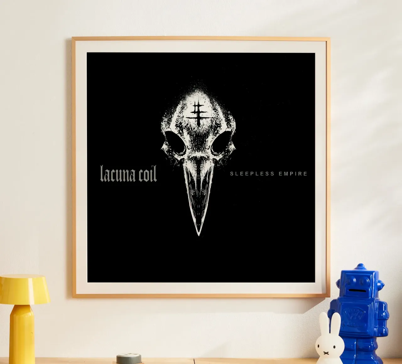 Lacuna Coil Schlafloses Reich Poster mit Aluminium Rahmen von Band Merch