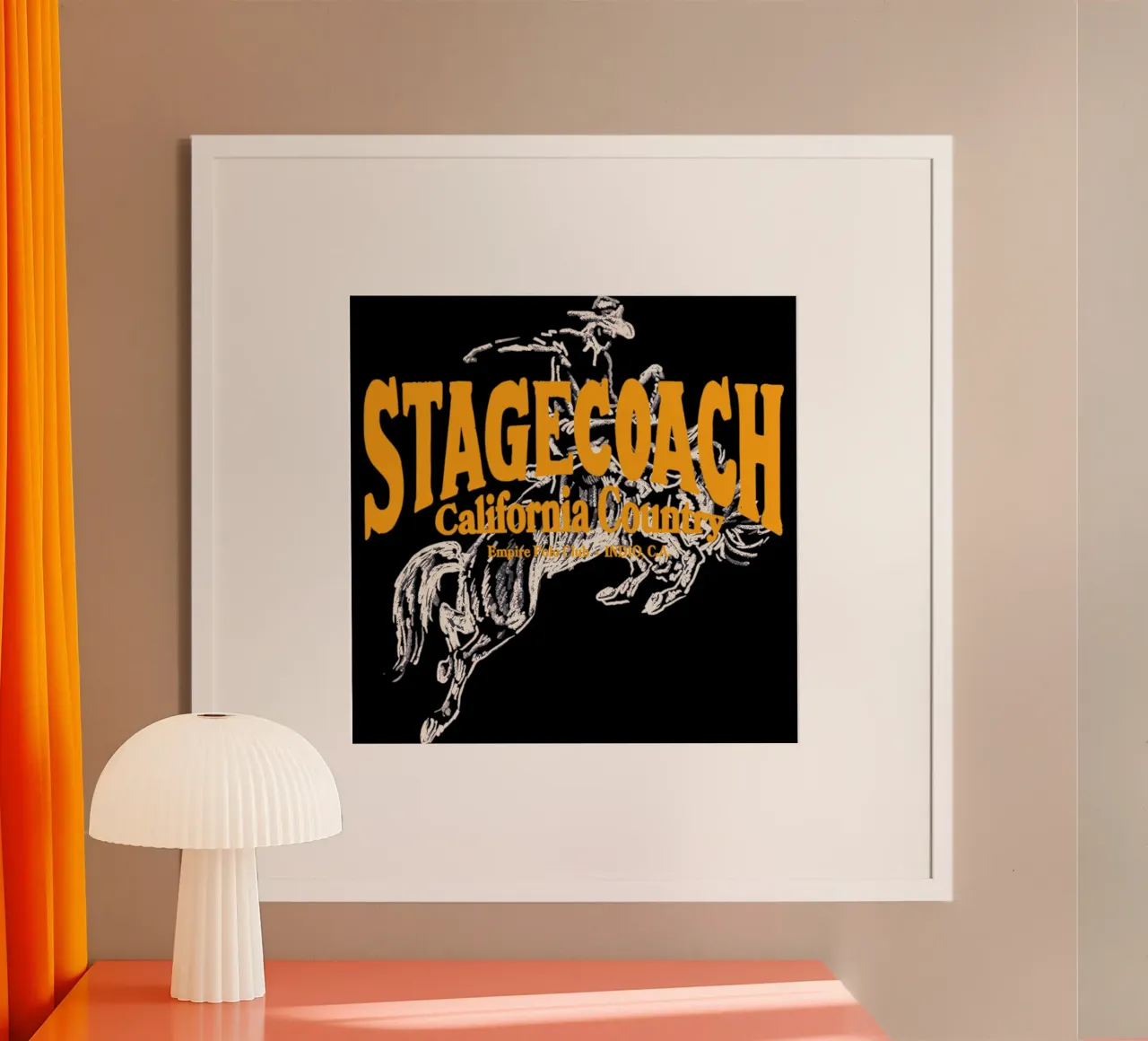 Postkutsche 2025 Bucking Bronco Poster mit Aluminium Rahmen von Band Merch
