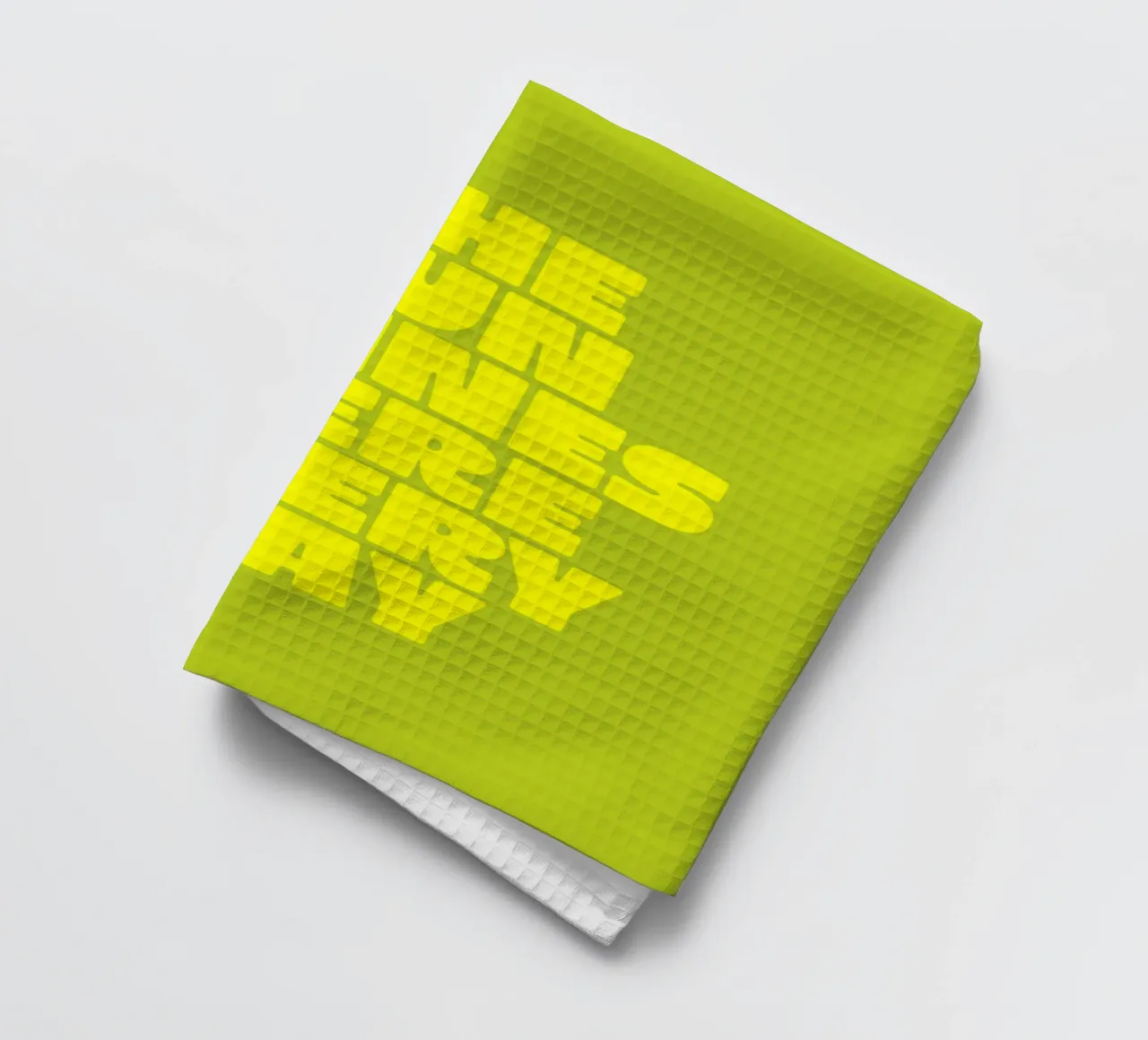 Le soleil brille ici tous les jours Typographie imprimée Jaune Vert torchon de THE MOTIVATED TYPE