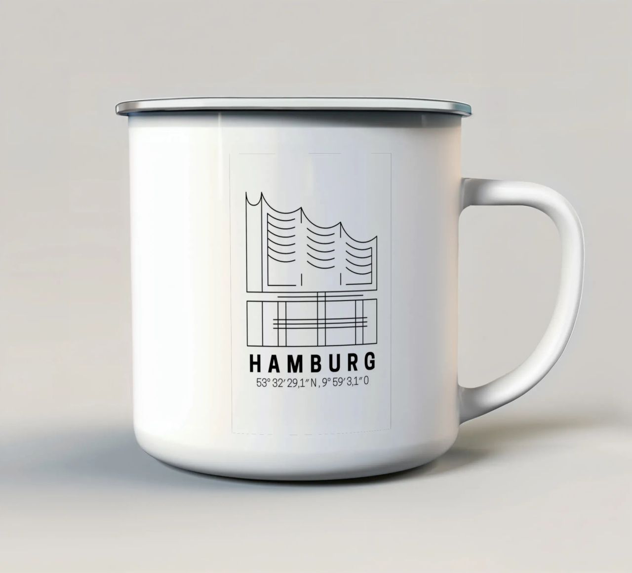 Hamburg Elphi tazza in smalto da DigiWunderwerk
