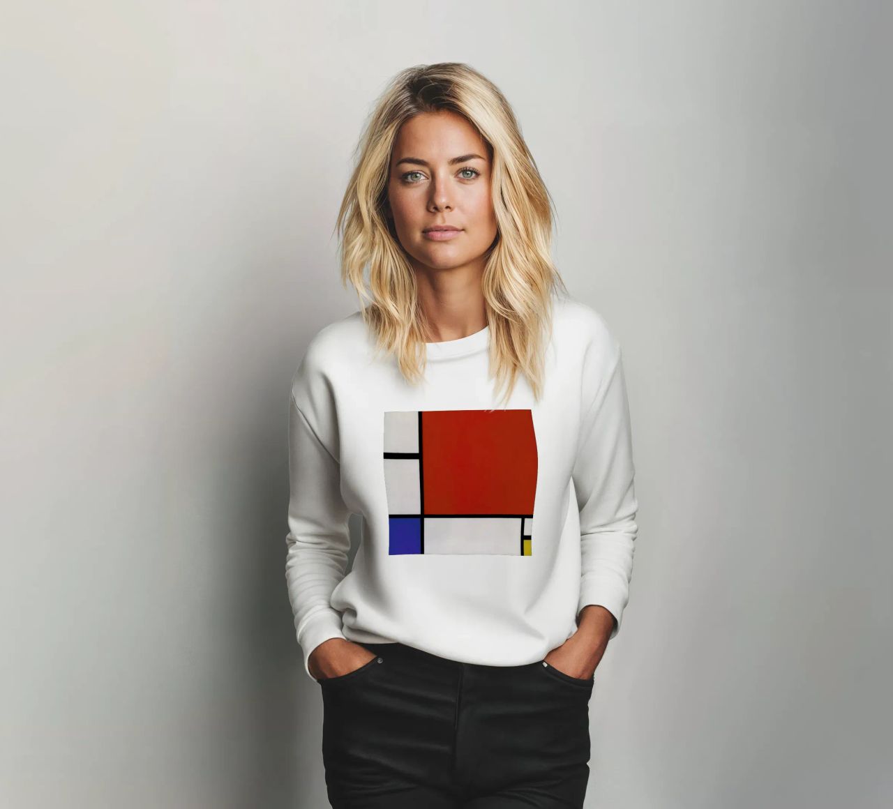 Mondrian - Composition with Red, Blue and Yellow felpa da ARTOTHEK