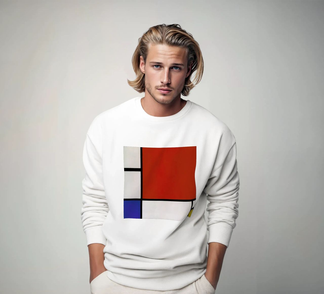 Mondrian - Composition with Red, Blue and Yellow felpa da ARTOTHEK