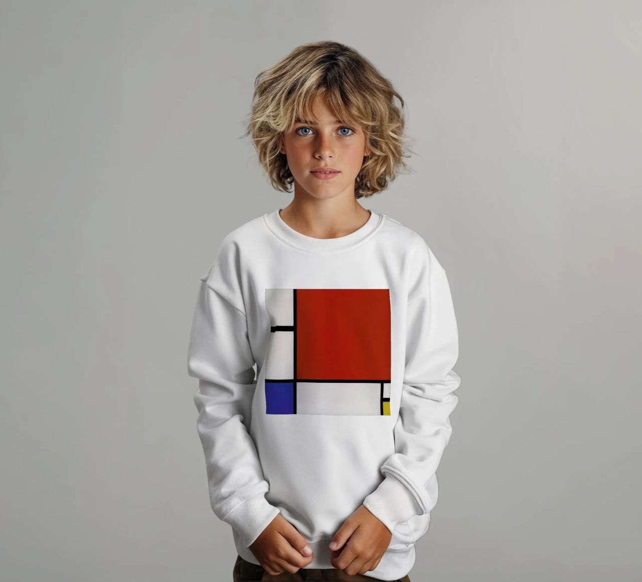 Mondrian - Composition with Red, Blue and Yellow felpa bambino da ARTOTHEK