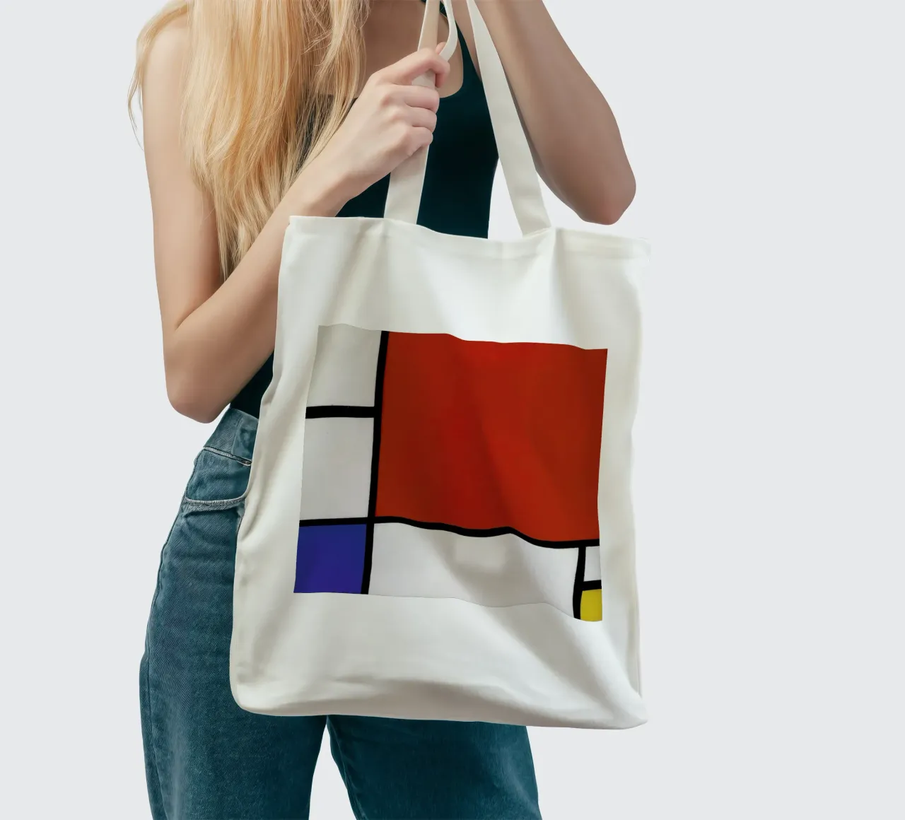 Mondrian - Composition with Red, Blue and Yellow borsa in juta da ARTOTHEK