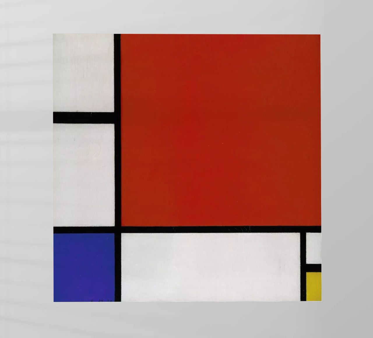 Mondrian - Composition with Red, Blue and Yellow pellicola backlit da ARTOTHEK
