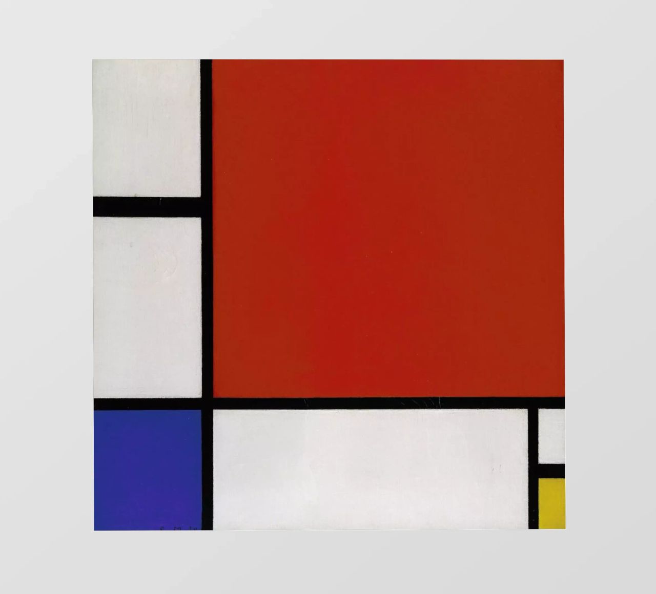 Mondrian - Composition with Red, Blue and Yellow pellicola backlit da ARTOTHEK
