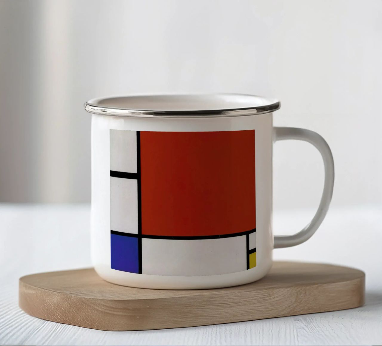 Mondrian - Composition with Red, Blue and Yellow tazza in smalto da ARTOTHEK