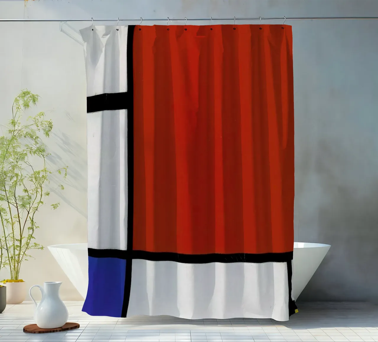 Mondrian - Composition with Red, Blue and Yellow tenda da doccia da ARTOTHEK