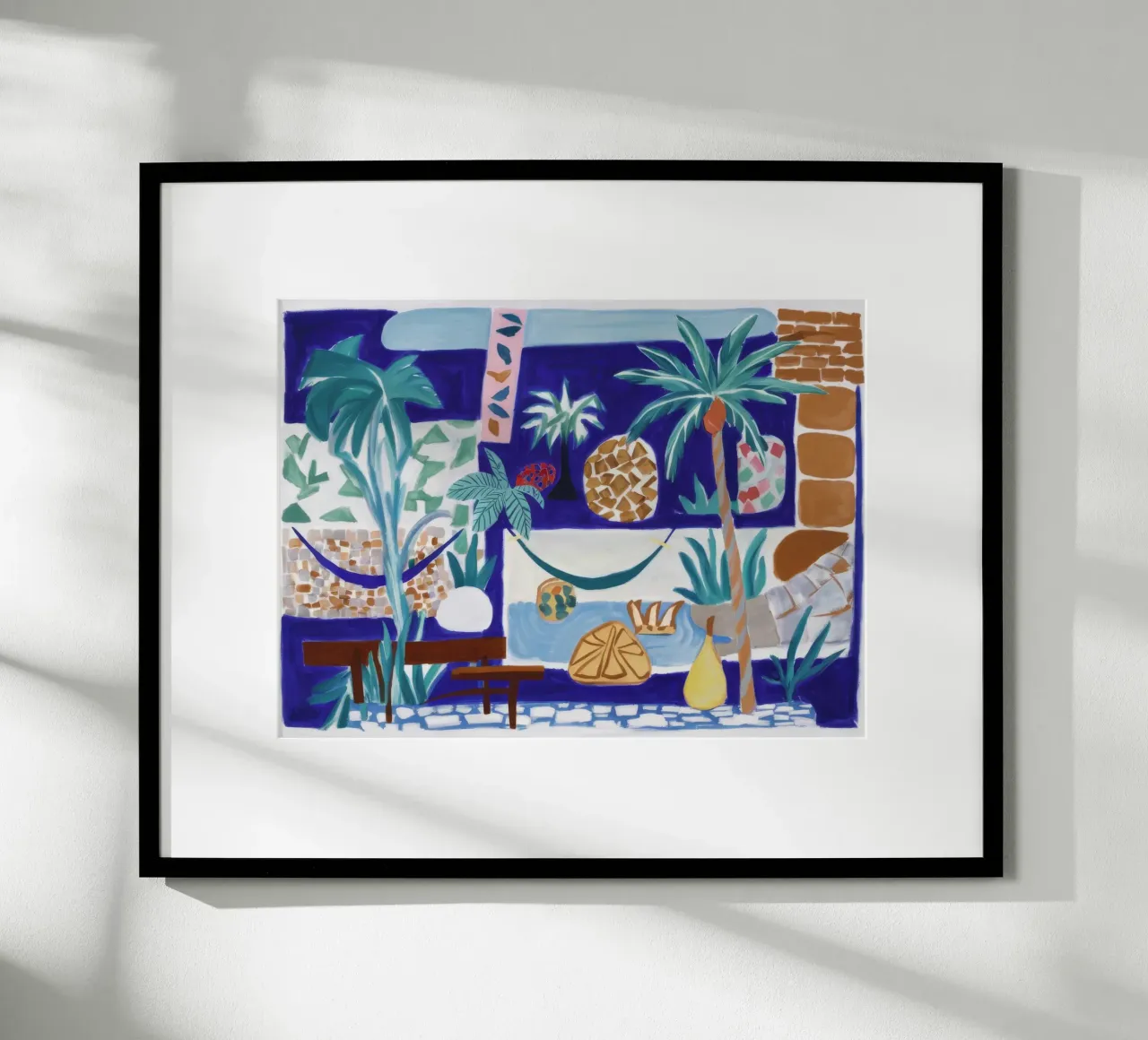 Sogno dell'isola paradisiaca poster con telaio in legno da Beach Palette