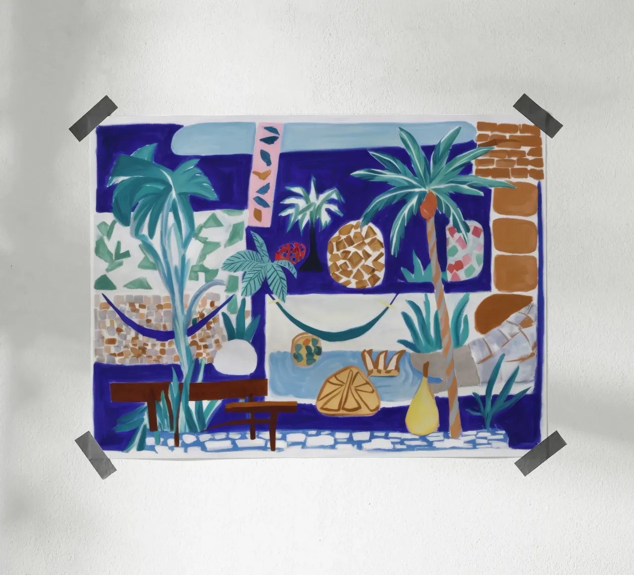 Sogno dell'isola paradisiaca poster con telaio in legno da Beach Palette
