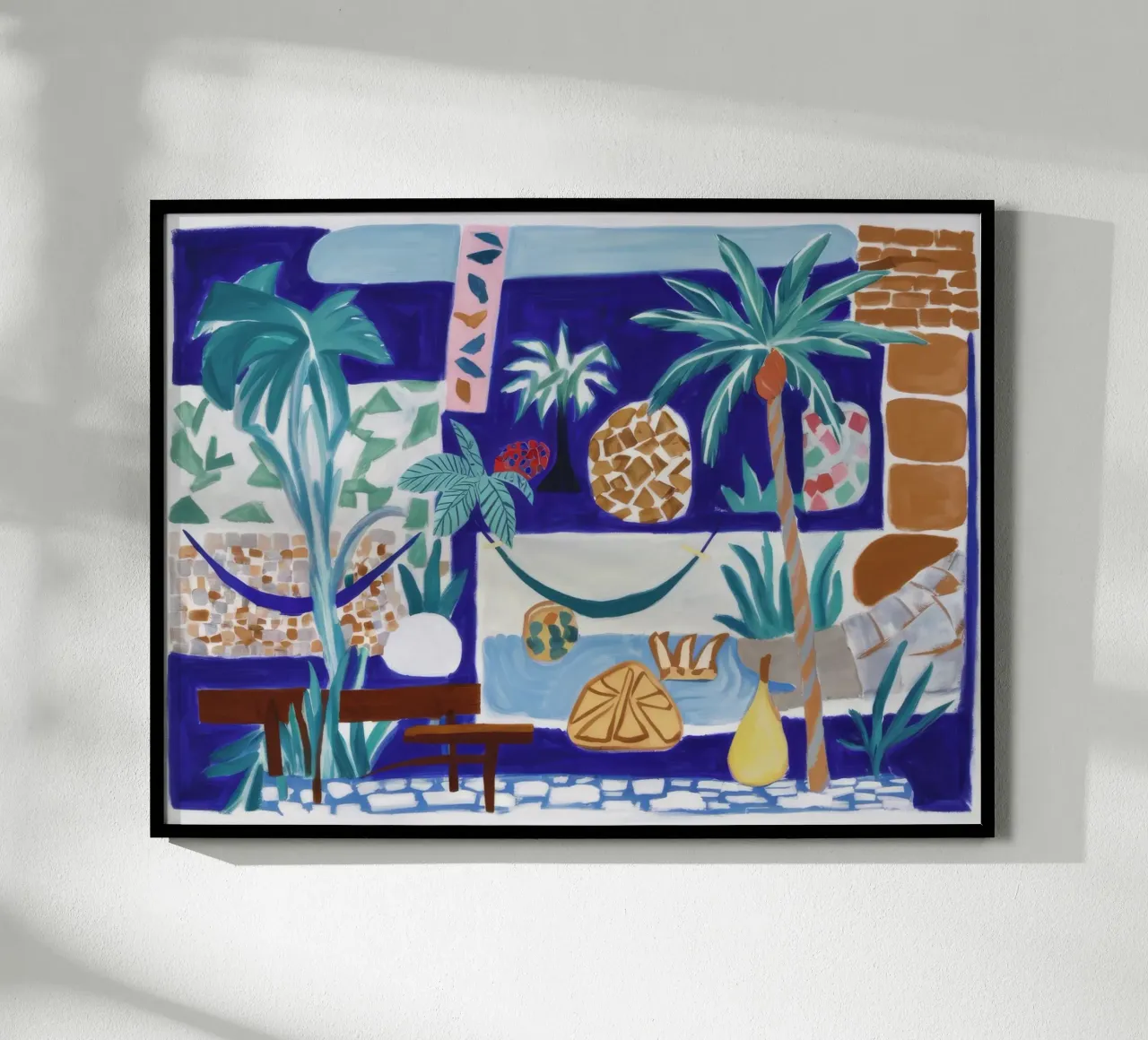 Sogno dell'isola paradisiaca poster con telaio in legno da Beach Palette