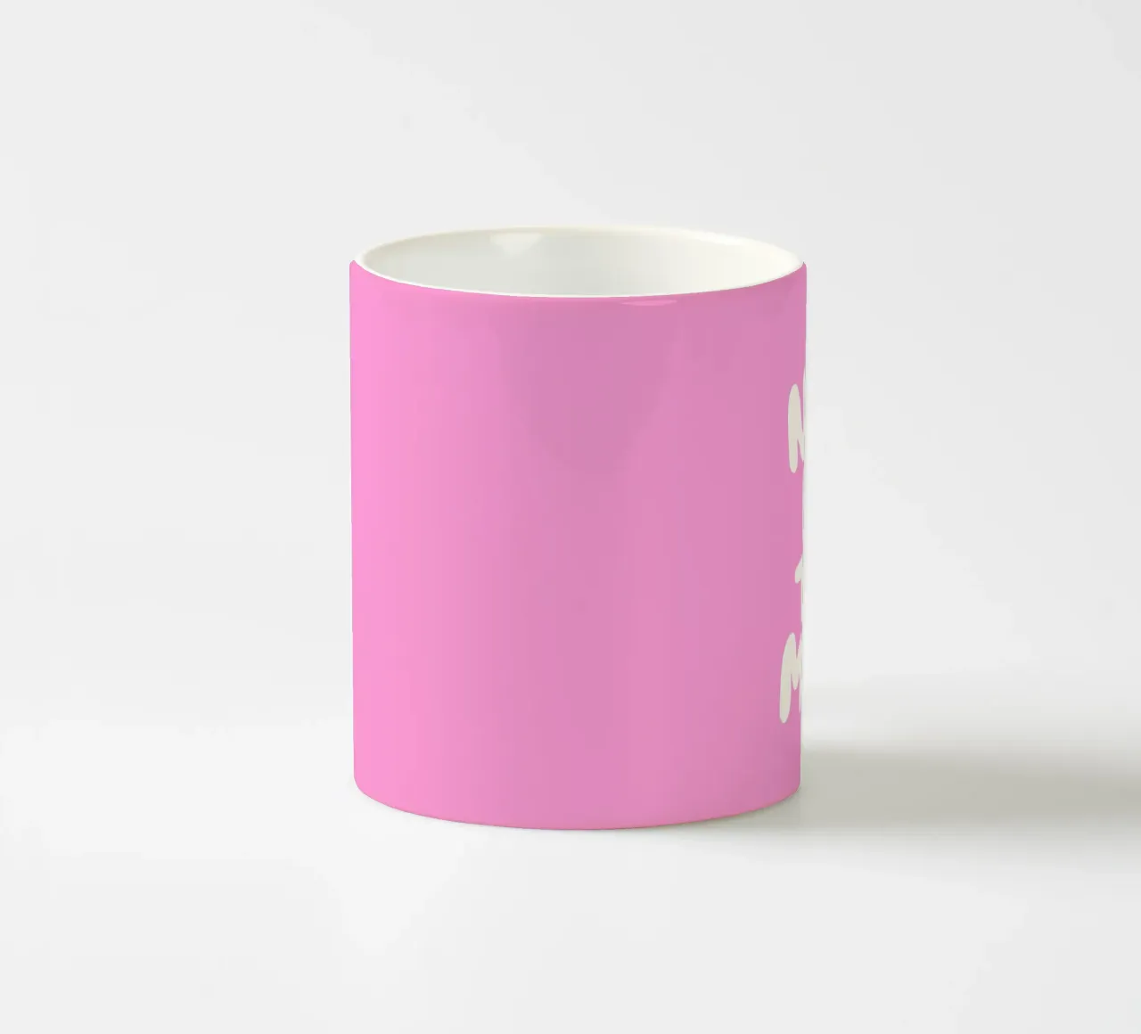Not in The Mood Sassy Funny Typography Print in Pink ceramic mug by THE MOTIVATED TYPE
