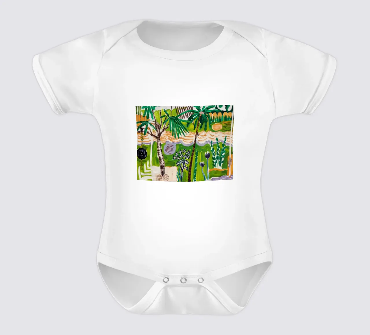Verdant Landscape Harmony short-sleeve baby romper by Beach Palette