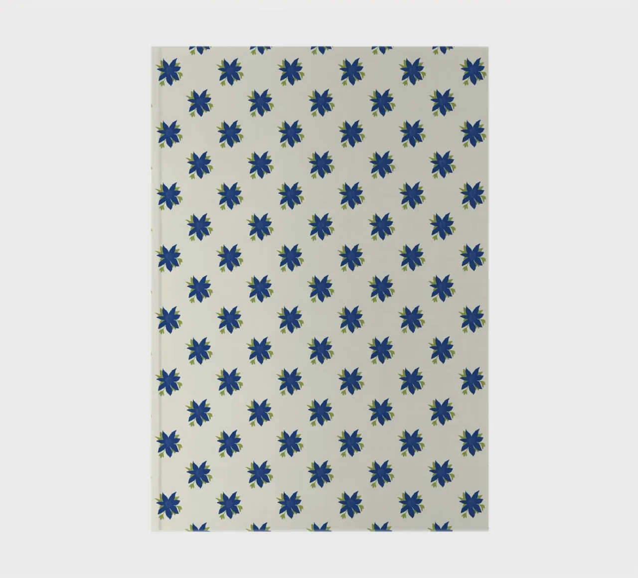 Blue repeating floral pattern notebook by Little Dean