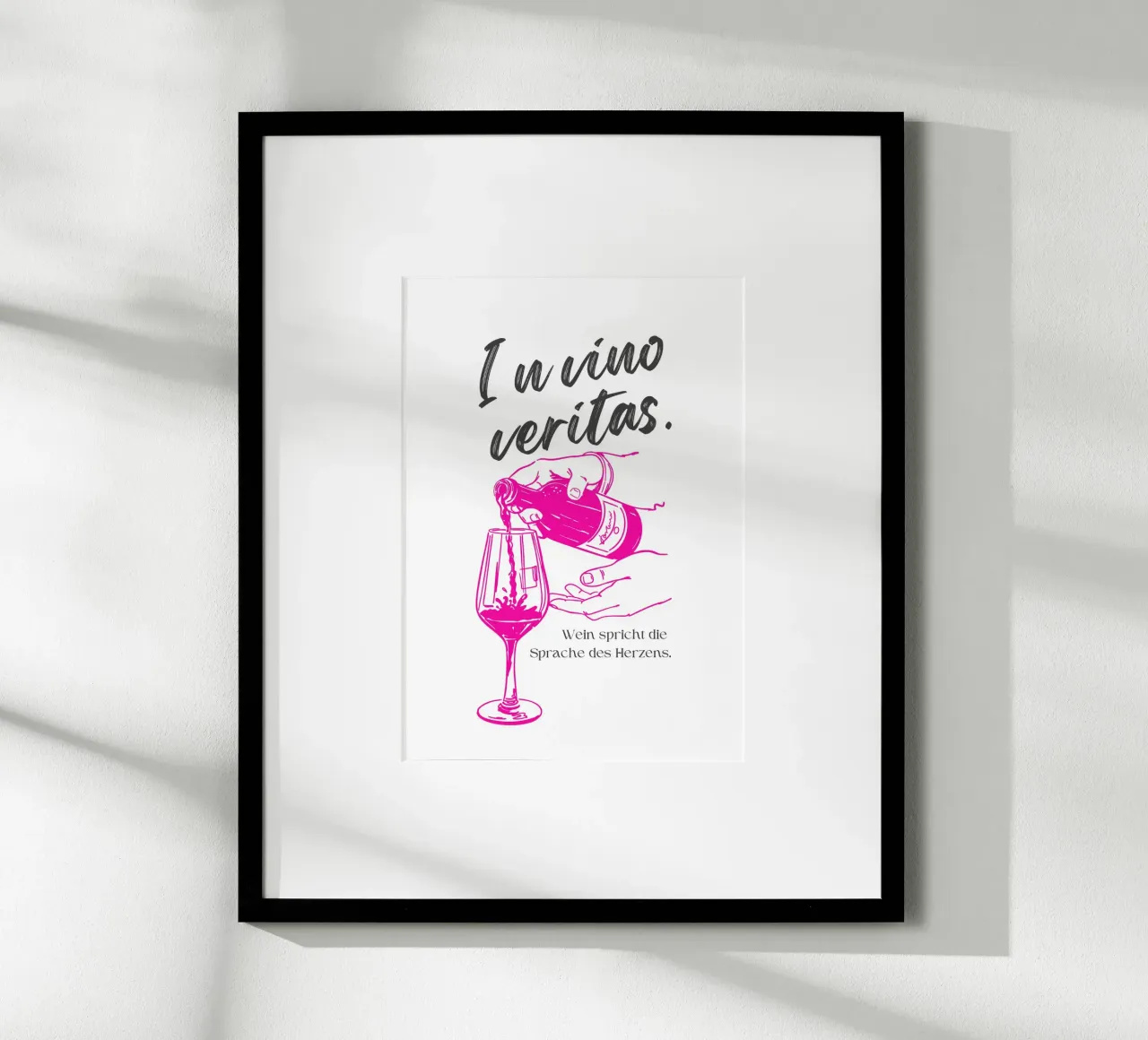 In vino veritas poster con telaio in plastica da DigiWunderwerk