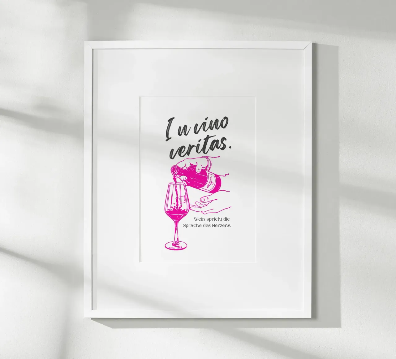 In vino veritas poster con telaio in plastica da DigiWunderwerk