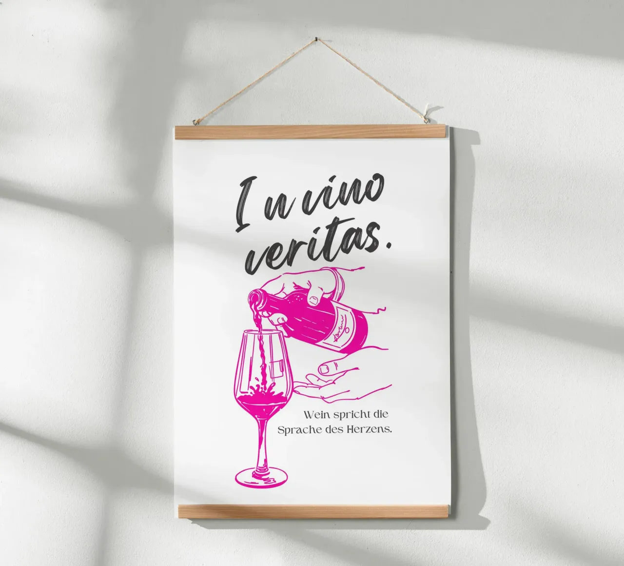 In vino veritas poster con telaio in plastica da DigiWunderwerk