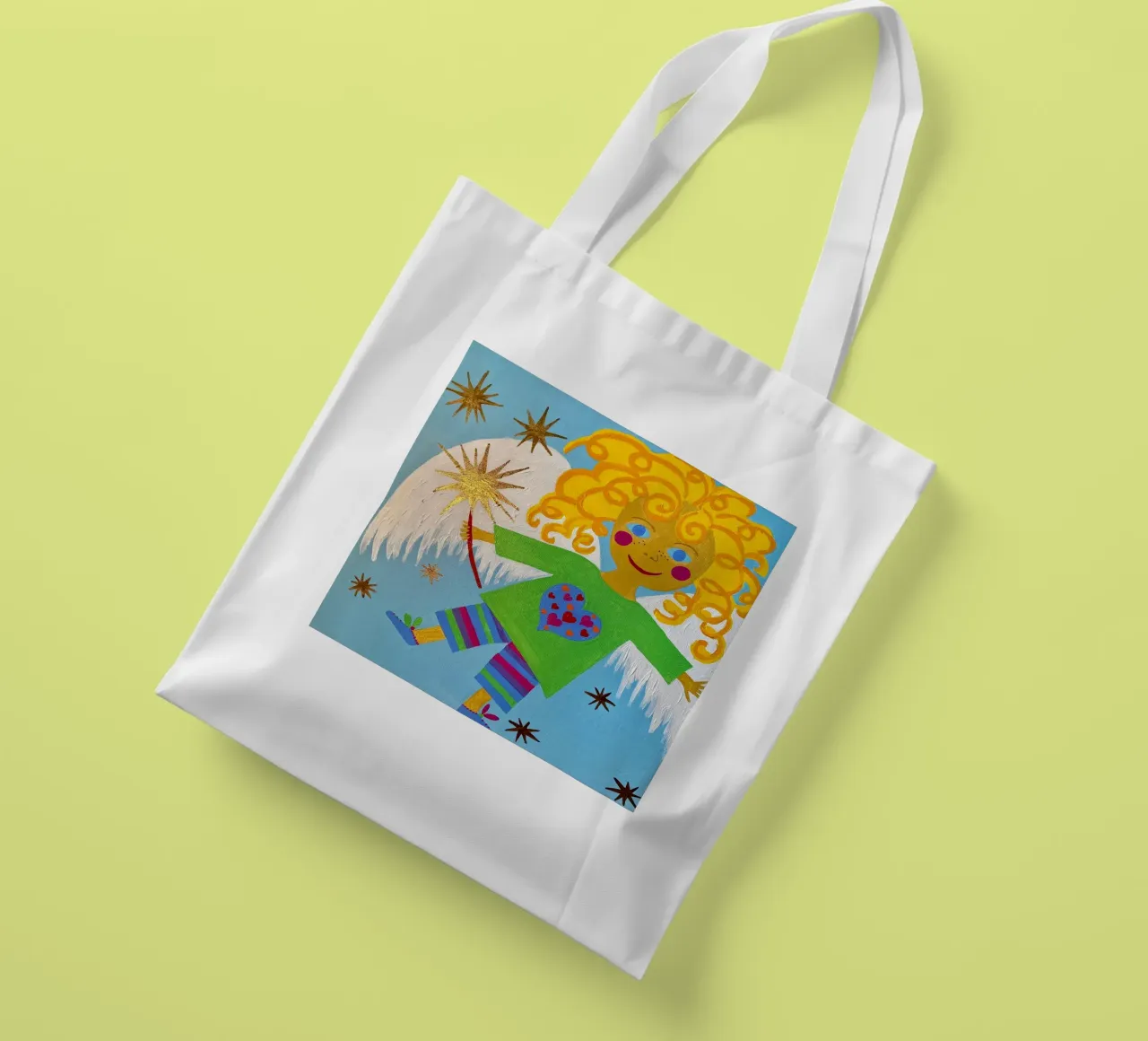 L'angelo custode Lorenzino borsa in juta da irenissima