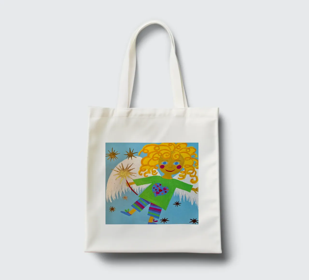 L'angelo custode Lorenzino borsa in juta da irenissima