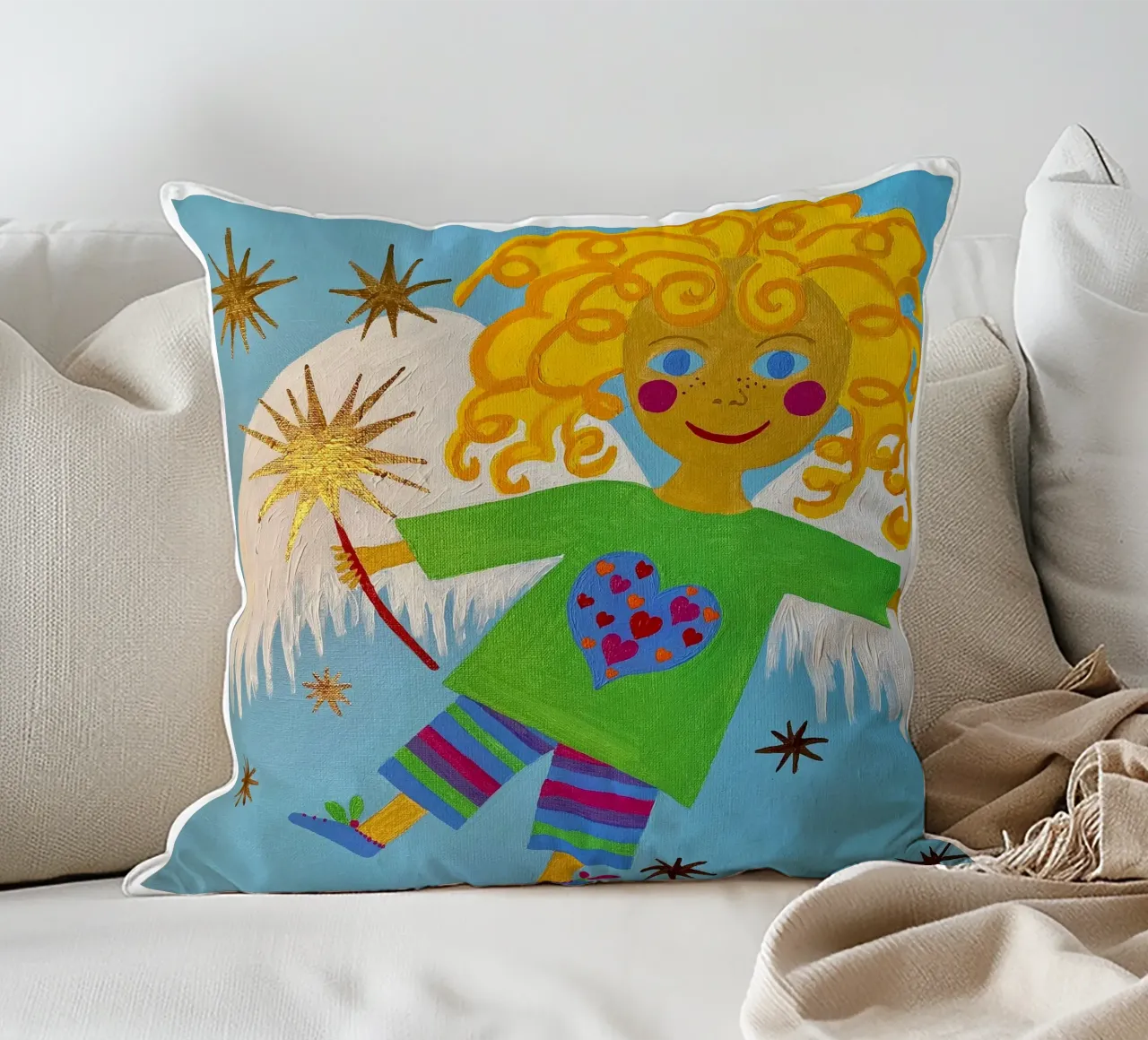 L'angelo custode Lorenzino cuscino da irenissima