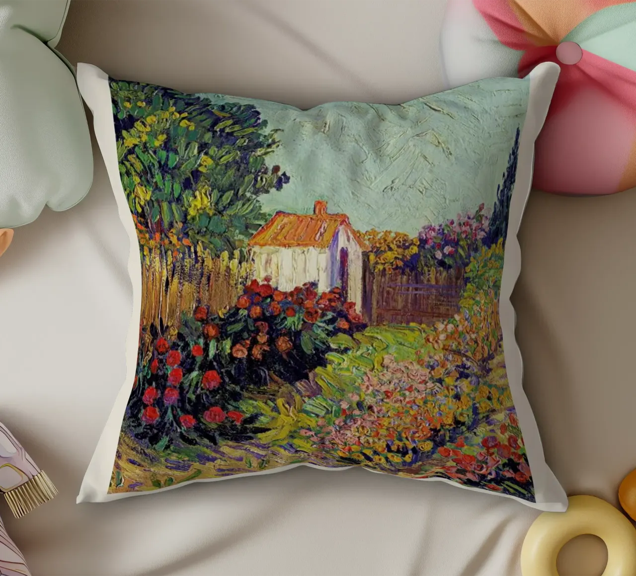 van Gogh - Landscape decorative cushion by Vintage by JUNIQE