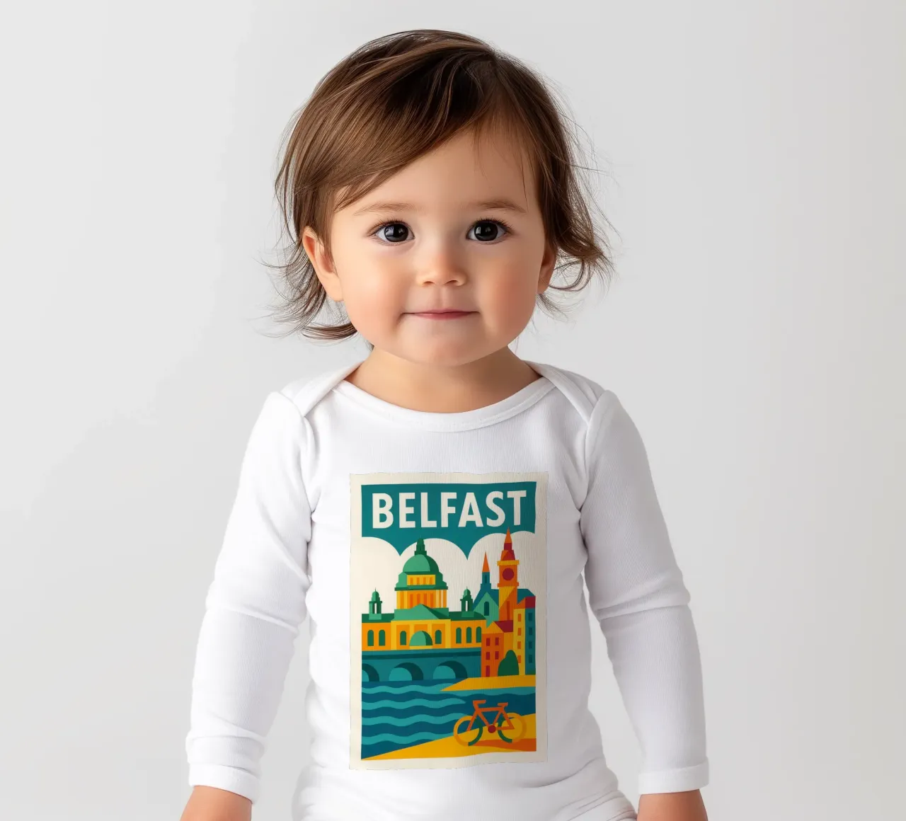 Belfast, la vivace e colorata capitale del Nord body neonato maniche lunghe da JETLAG | affiches voyage