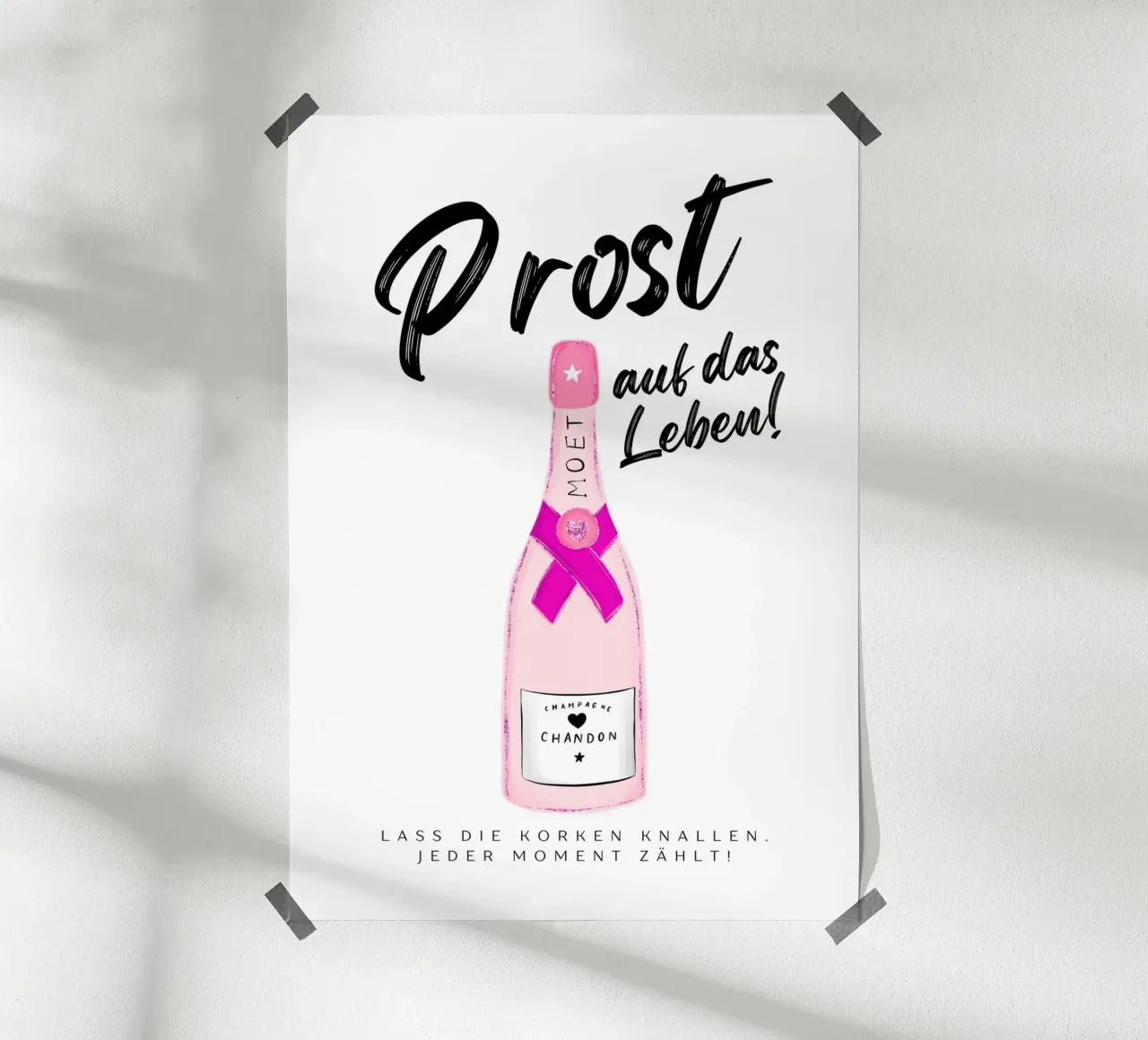 Prost - auf das Leben poster con telaio in alluminio da DigiWunderwerk