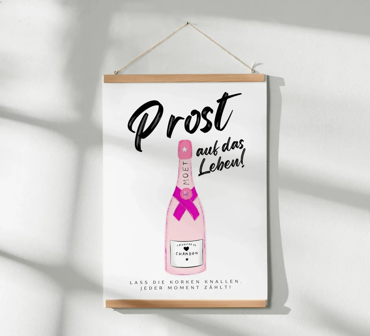 Prost - auf das Leben poster con telaio in alluminio da DigiWunderwerk