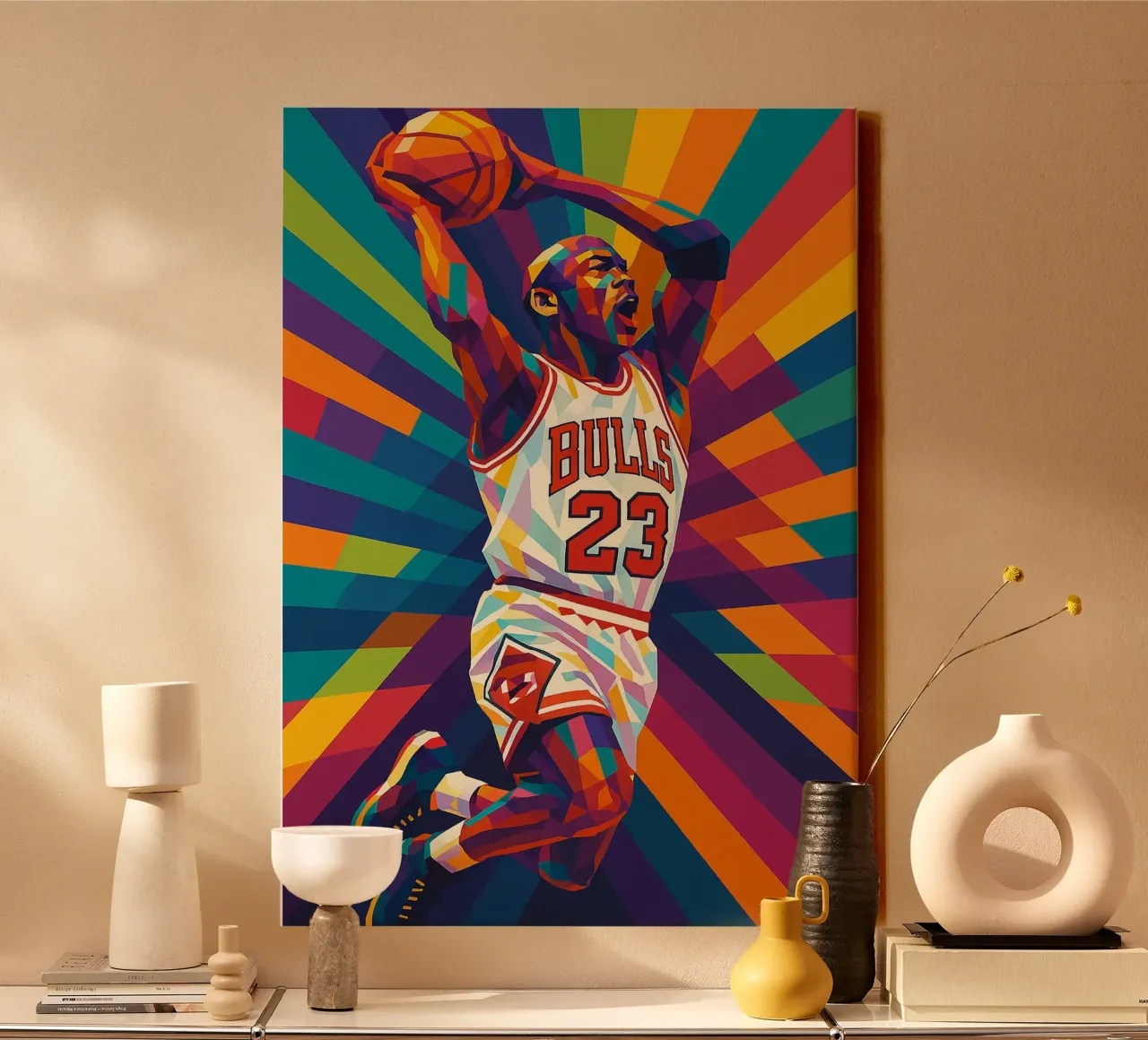 michael jordan tela con Cornice a cassetta da HopeStudio