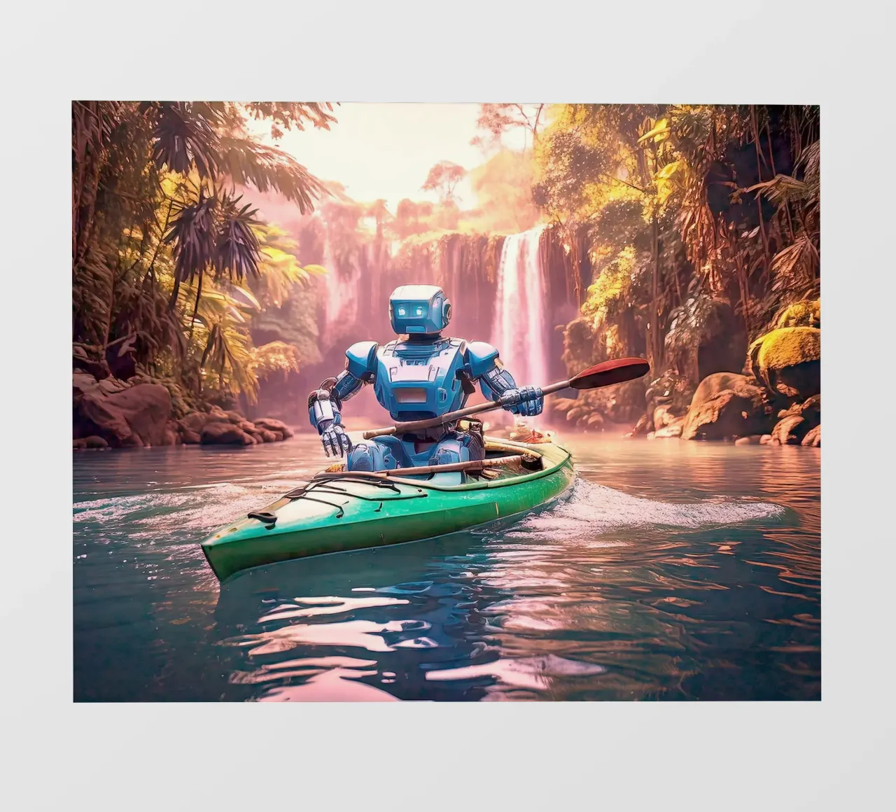 ROBOT EN CANOE. Rose telo in pvc da Thierry vobmann photography