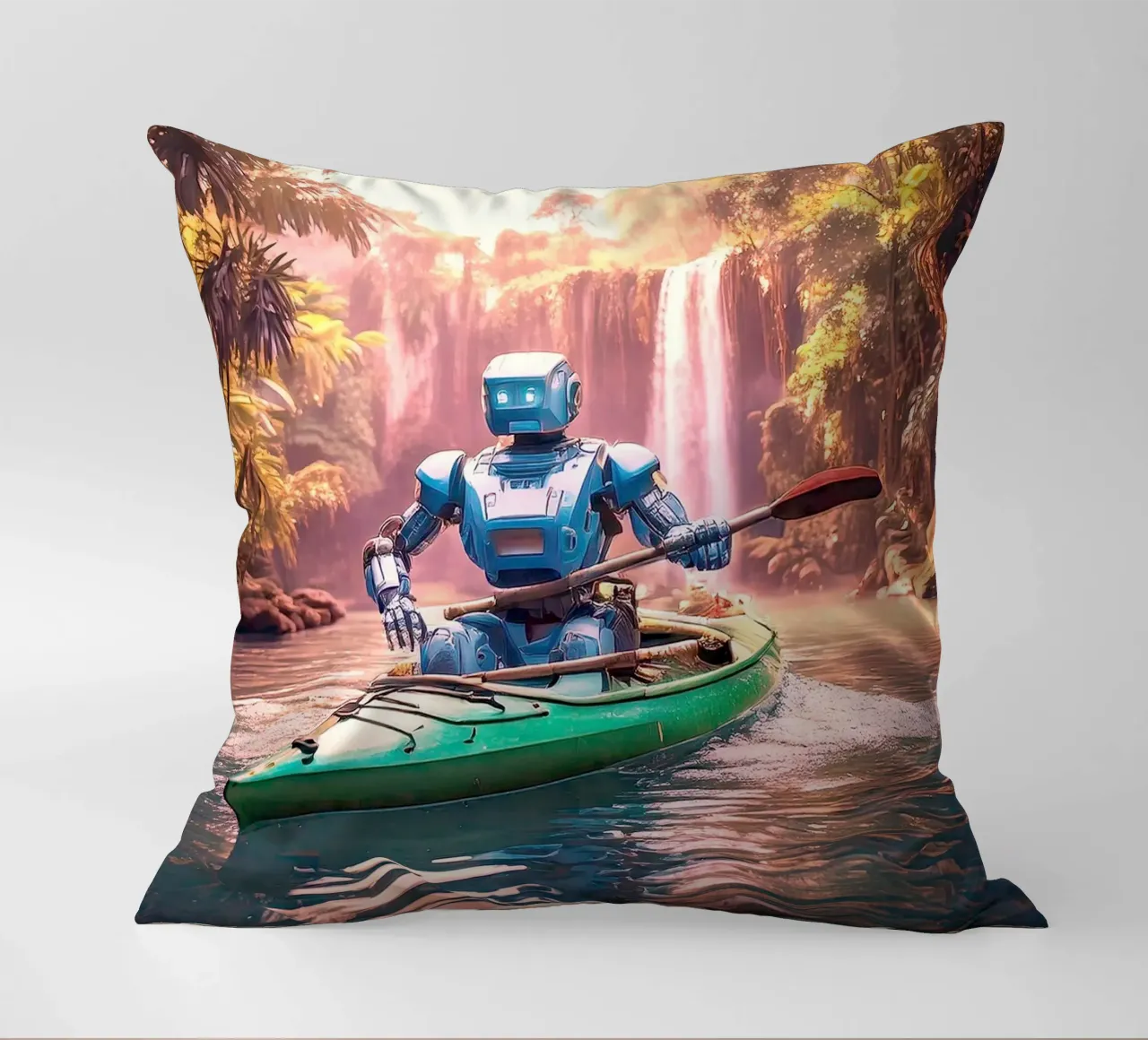 ROBOT EN CANOE. Rose cuscino da Thierry vobmann photography