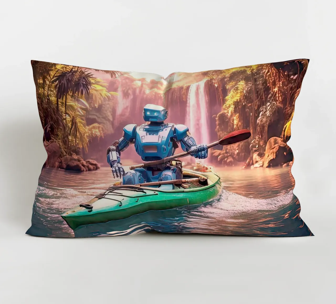 ROBOT EN CANOE. Rose cuscino da Thierry vobmann photography