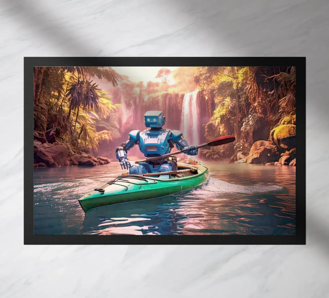 ROBOT EN CANOE. Rose zerbino da Thierry vobmann photography