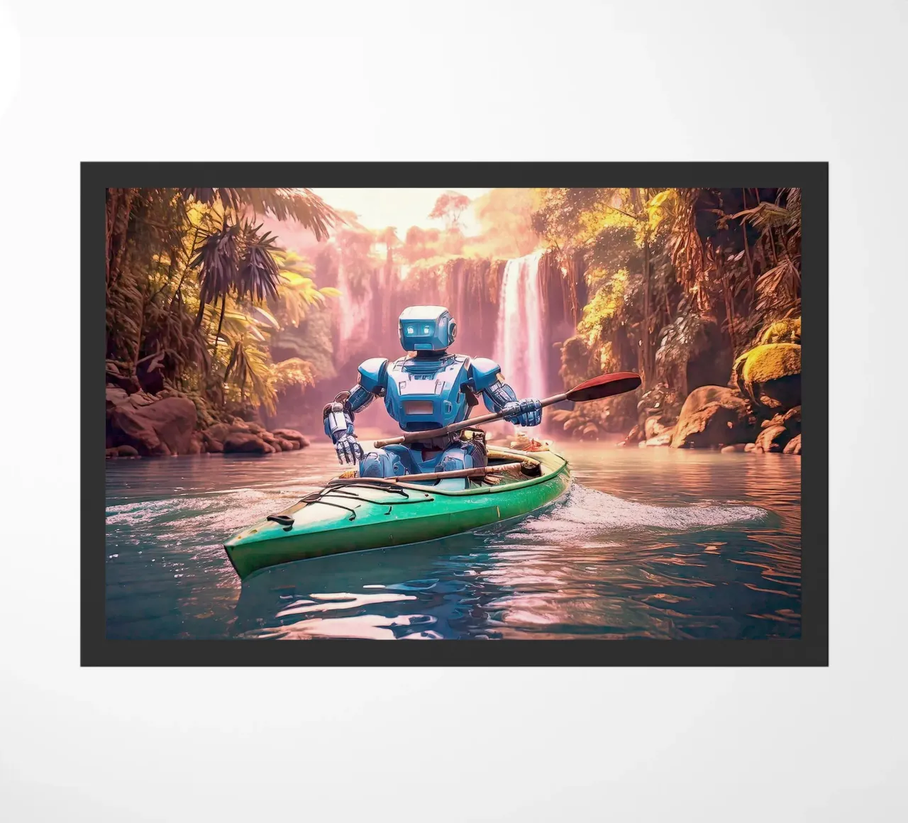 ROBOT EN CANOE. Rose zerbino da Thierry vobmann photography