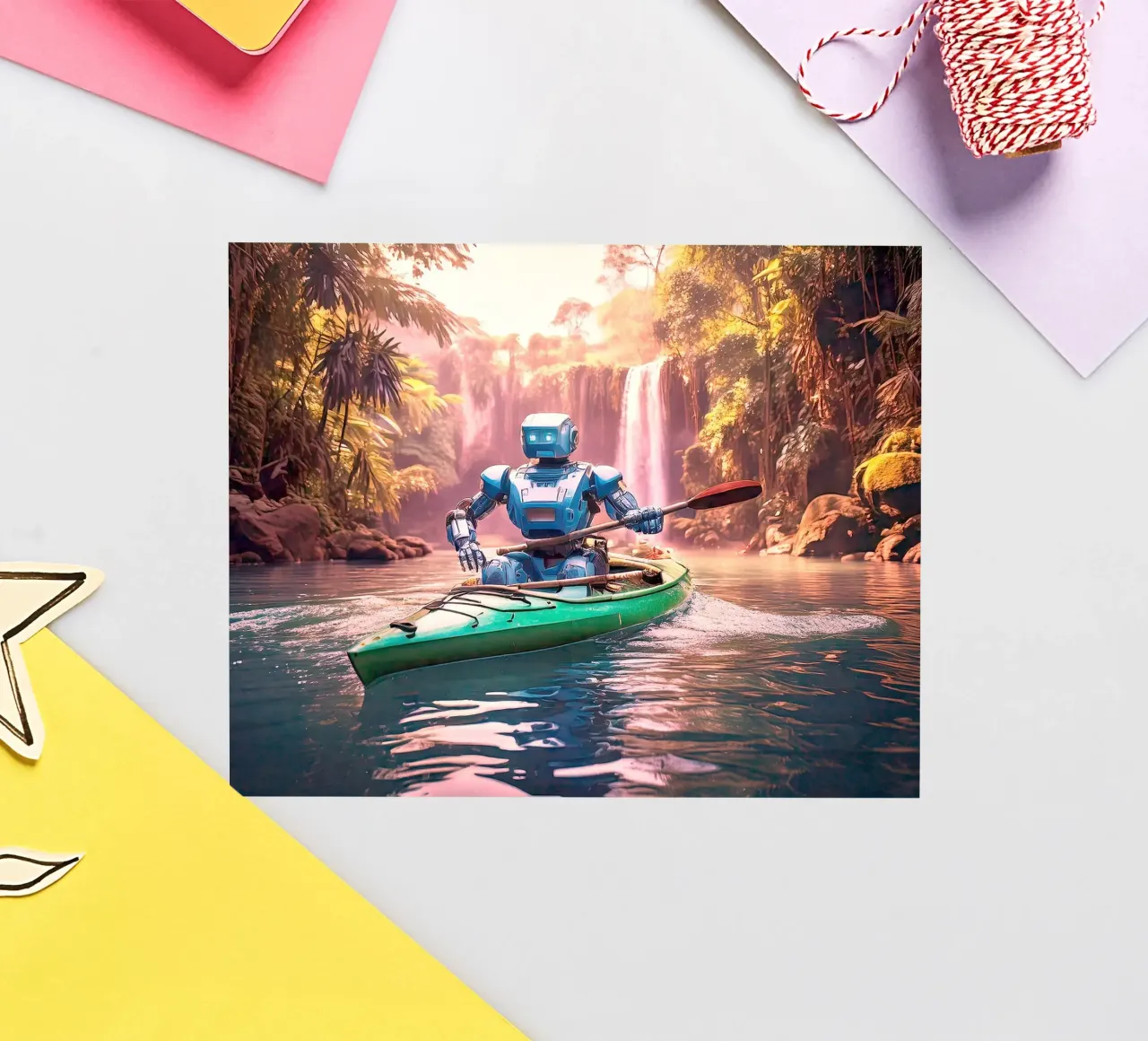 ROBOT EN CANOE. Rose adesivo da Thierry vobmann photography