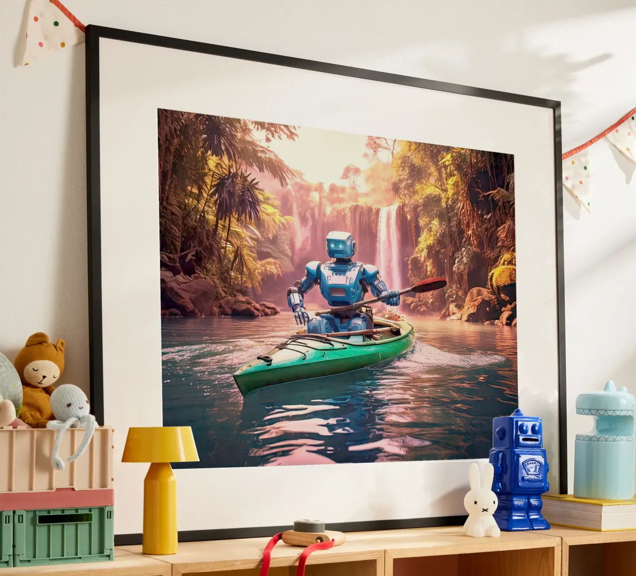 ROBOT EN CANOE. Rose carta hahnemühle da Thierry vobmann photography