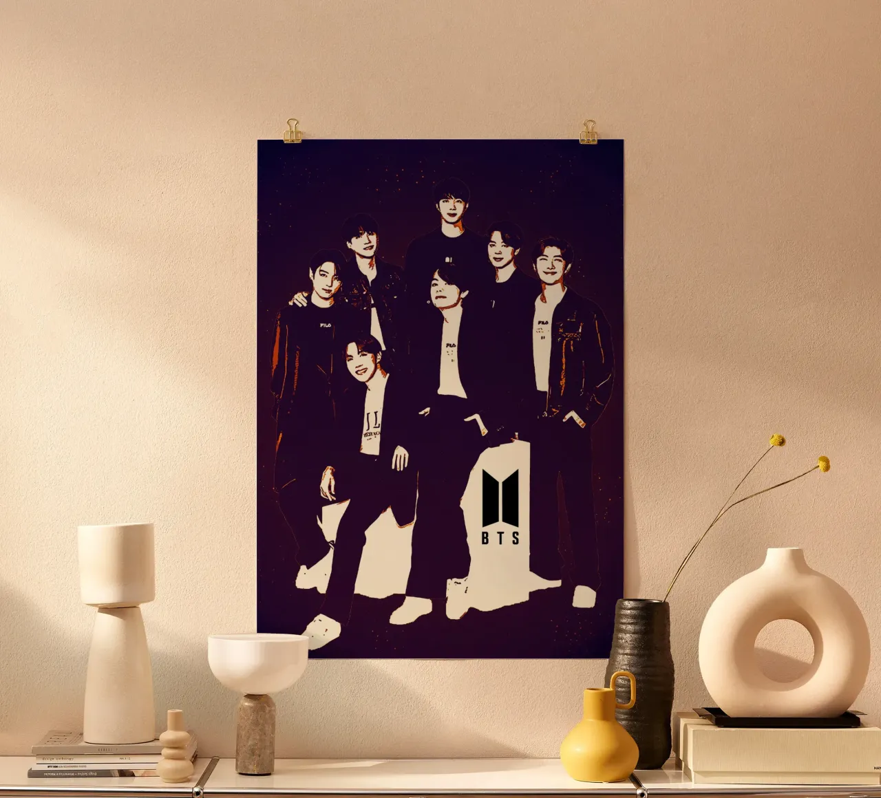 L'arte del BTS poster con telaio in legno da neonartroom