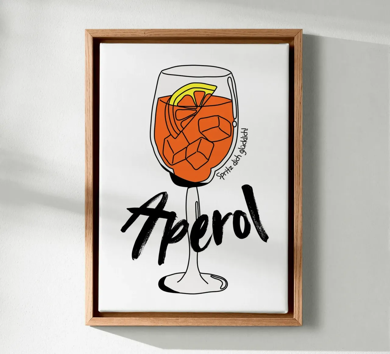 Aperol - Spritz dich glücklich canvas met Baklijst van DigiWunderwerk
