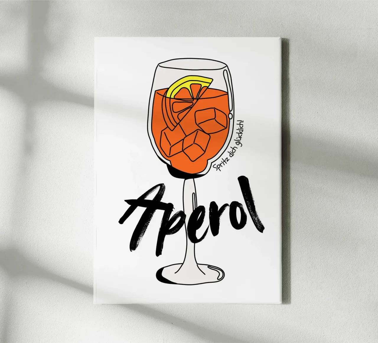 Aperol - Spritz dich glücklich canvas met Baklijst van DigiWunderwerk
