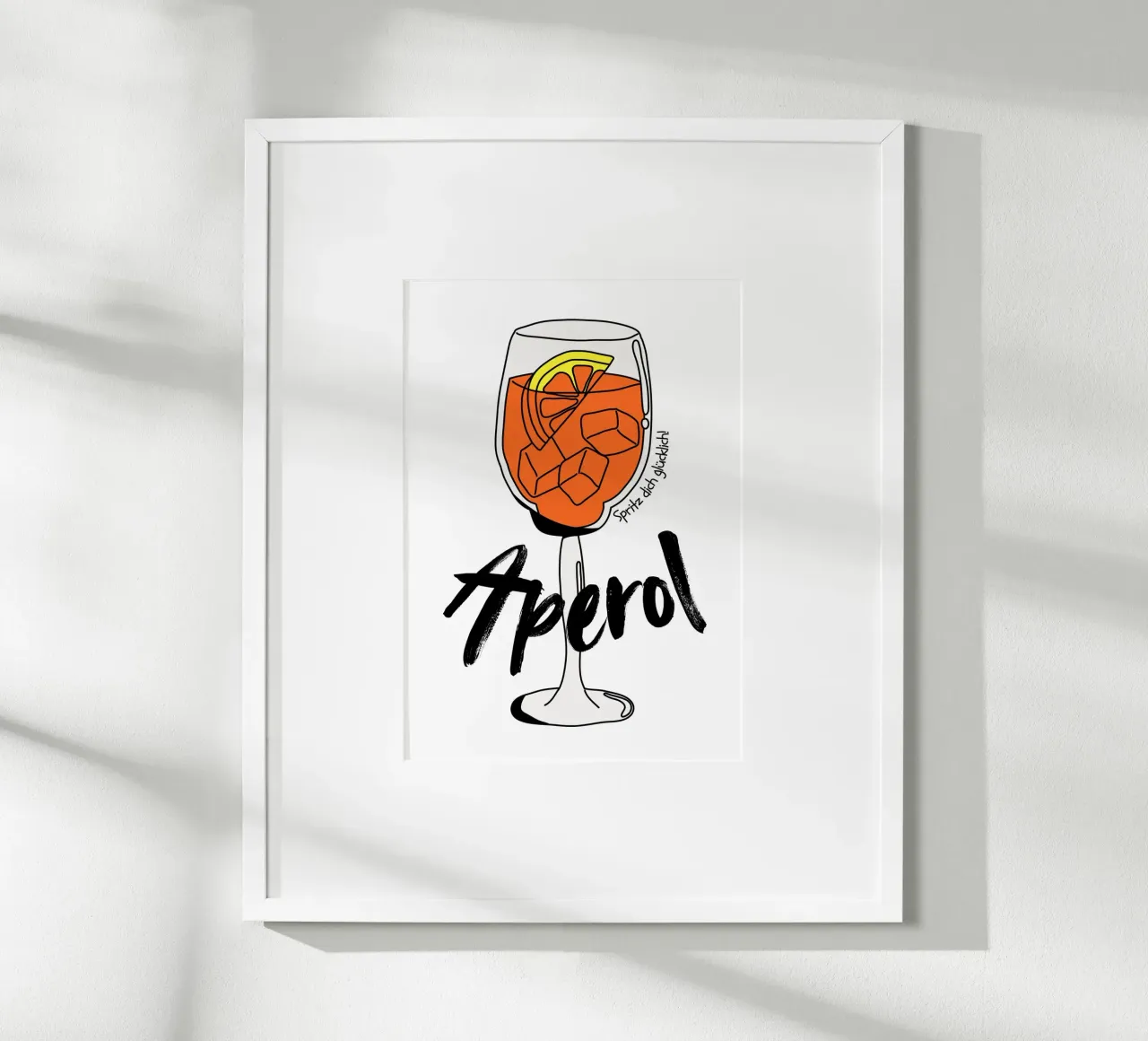 Aperol - Spritz dich glücklich poster con telaio in plastica da DigiWunderwerk