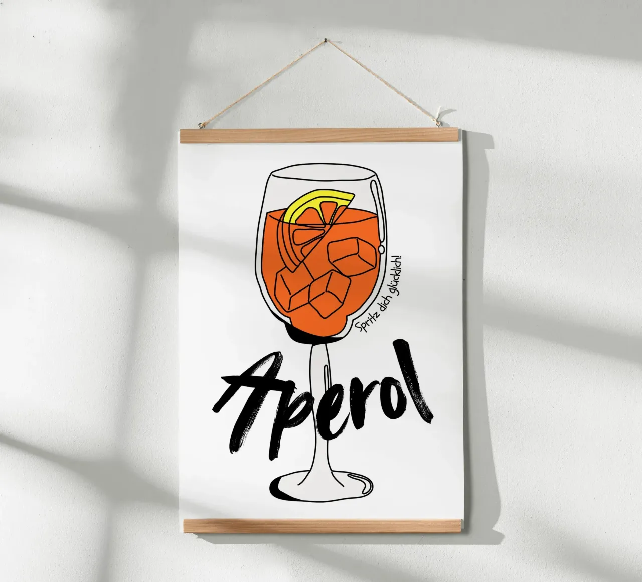 Aperol - Spritz dich glücklich poster con telaio in plastica da DigiWunderwerk