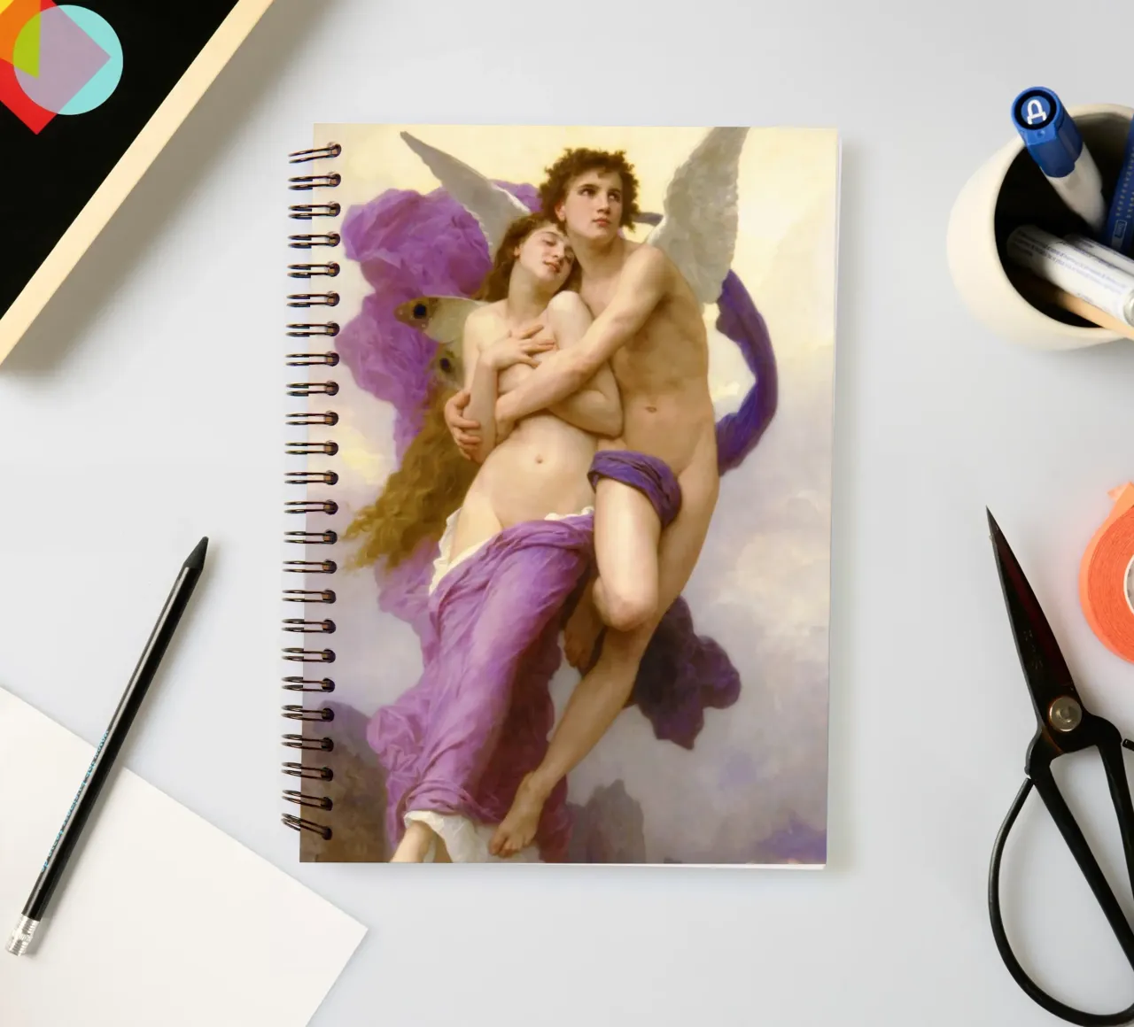 William-Adolphe Bouguereau – The Abduction of Psyche (1895) spiral notebook by Wirla