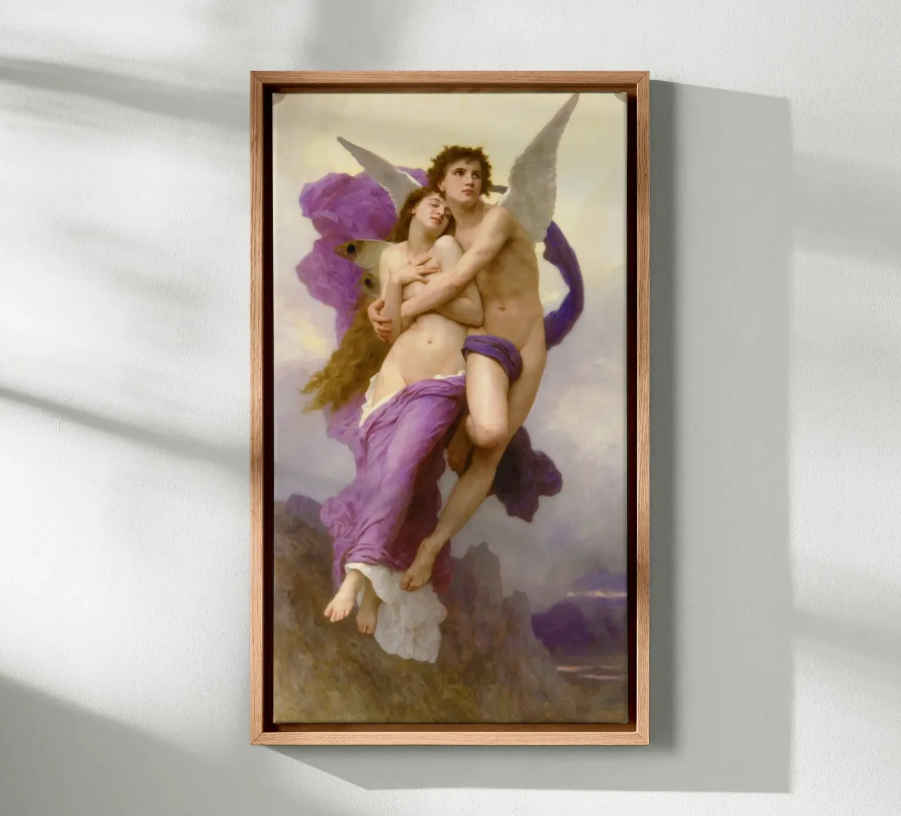 William-Adolphe Bouguereau – The Abduction of Psyche (1895) canvas with Floater frame by Wirla