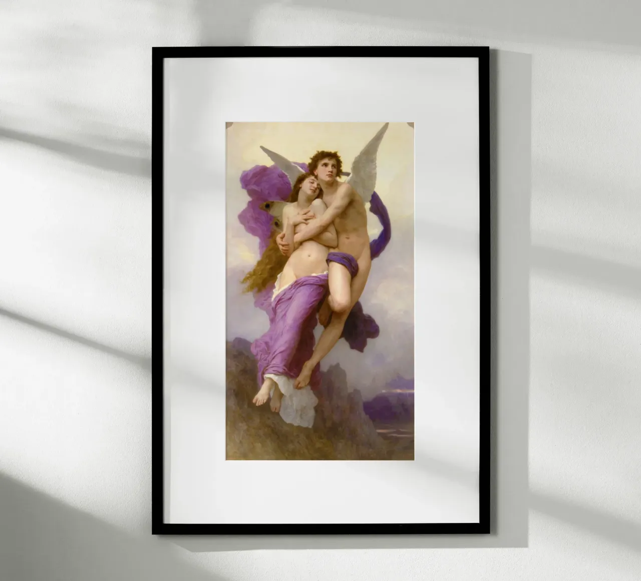 William-Adolphe Bouguereau - Il rapimento di Psiche (1895) poster con telaio in alluminio da Wirla