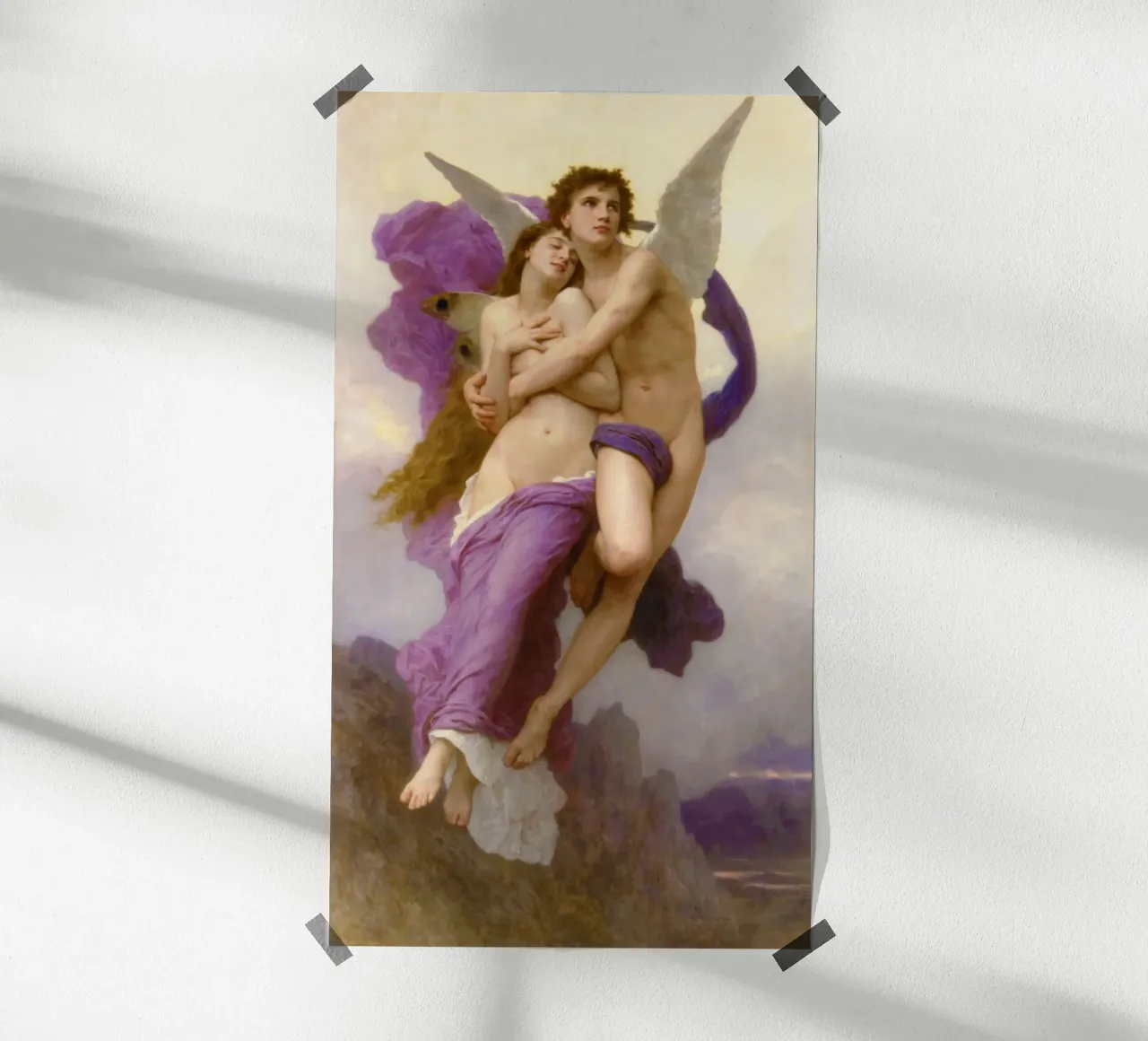 William-Adolphe Bouguereau - Il rapimento di Psiche (1895) poster con telaio in alluminio da Wirla