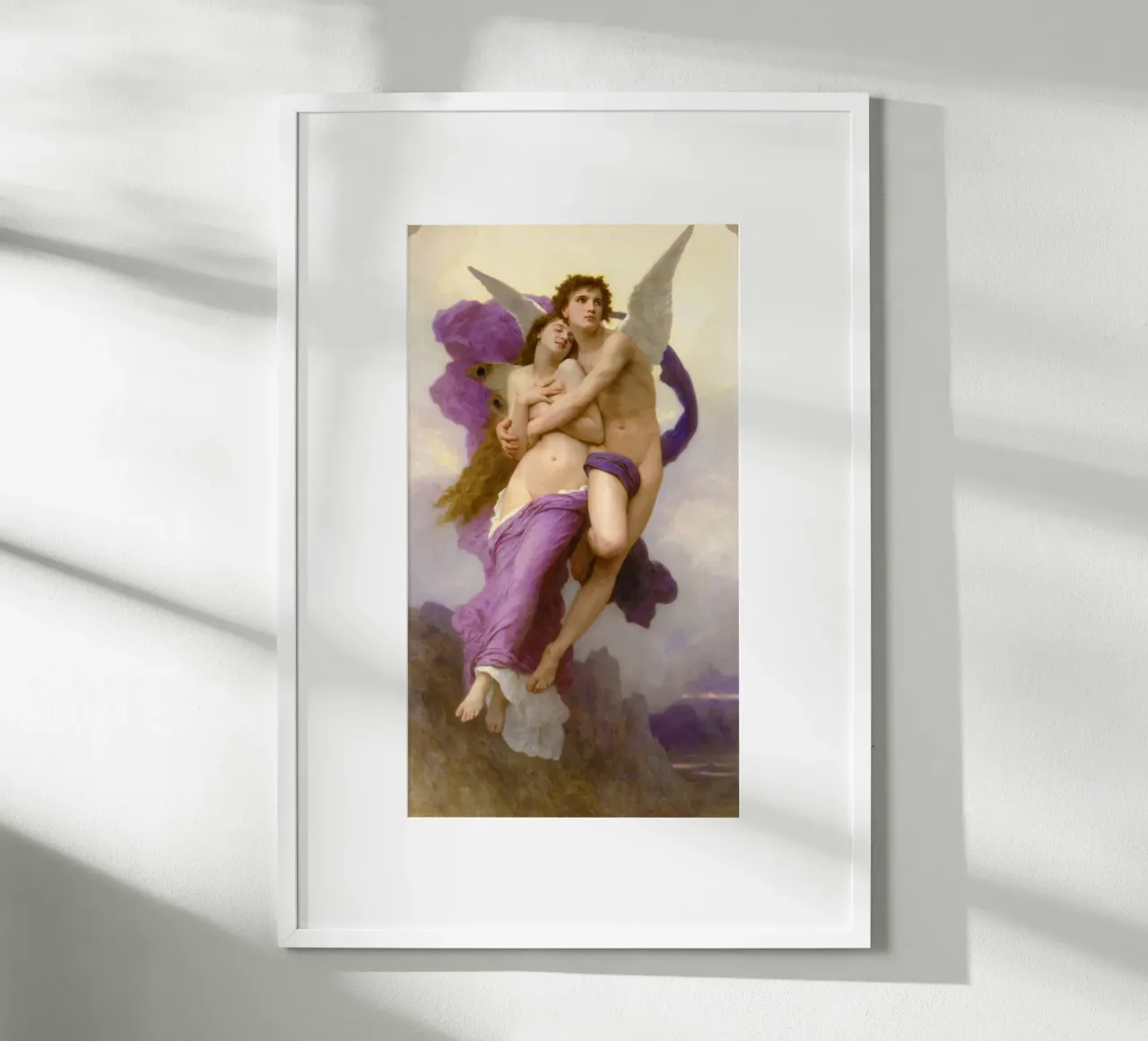 William-Adolphe Bouguereau - Il rapimento di Psiche (1895) poster con telaio in alluminio da Wirla