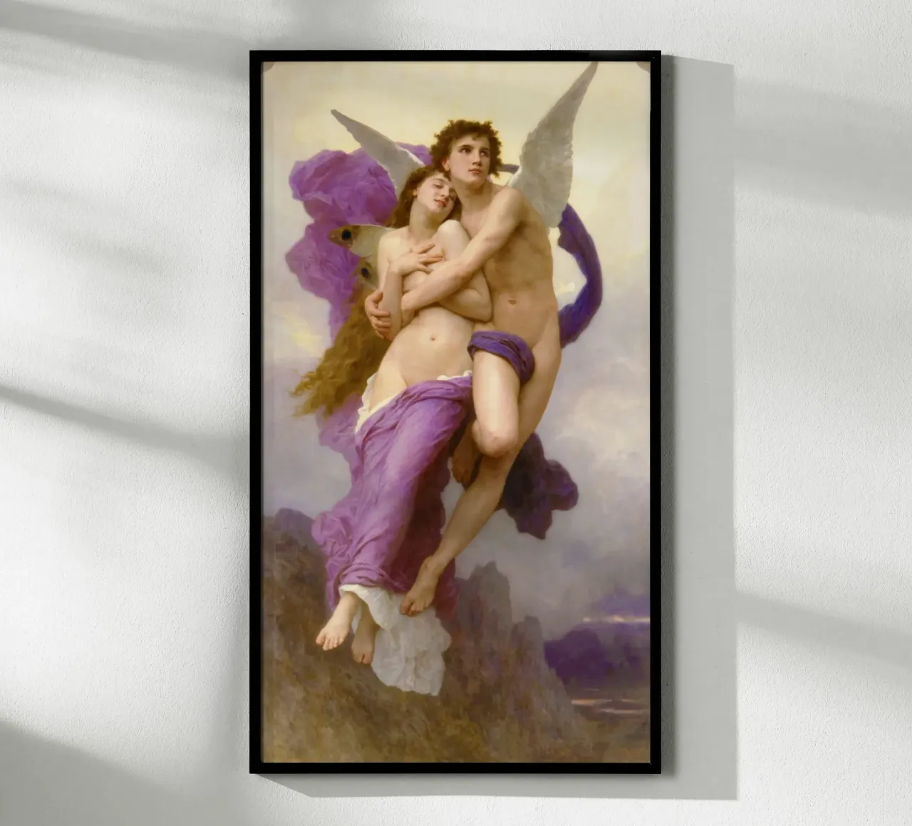 William-Adolphe Bouguereau - Il rapimento di Psiche (1895) poster con telaio in alluminio da Wirla