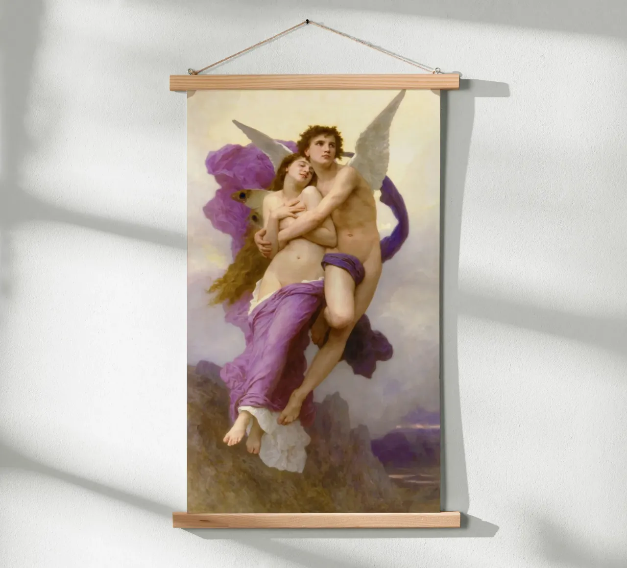 William-Adolphe Bouguereau - Il rapimento di Psiche (1895) poster con telaio in alluminio da Wirla
